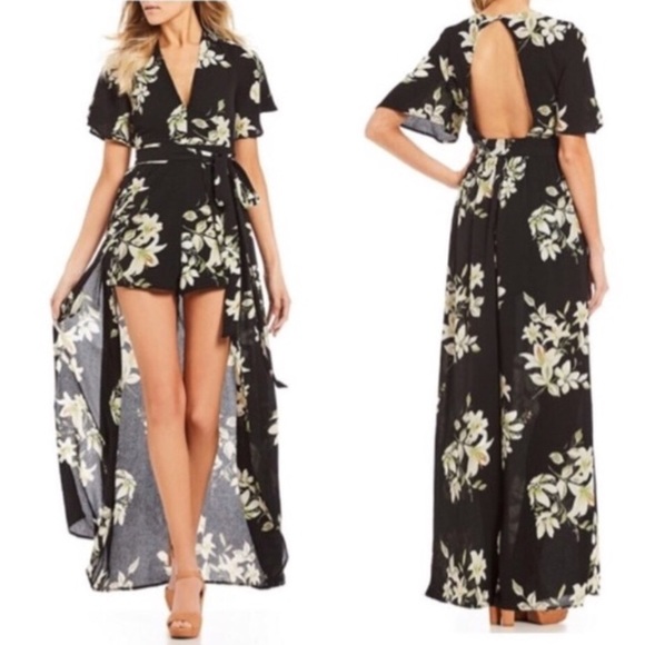 Socialite Pants - [Socialite] Floral Walk Through Maxi Romper
